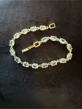 Gold plated crystal/cubic Tennis Bracelet